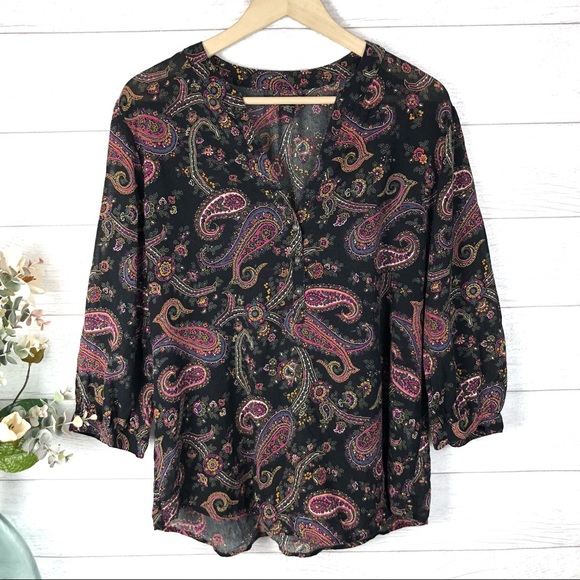 Lucky Brand Tops - LUCKY BRAND Paisley 3/4 Length Sleeved Top